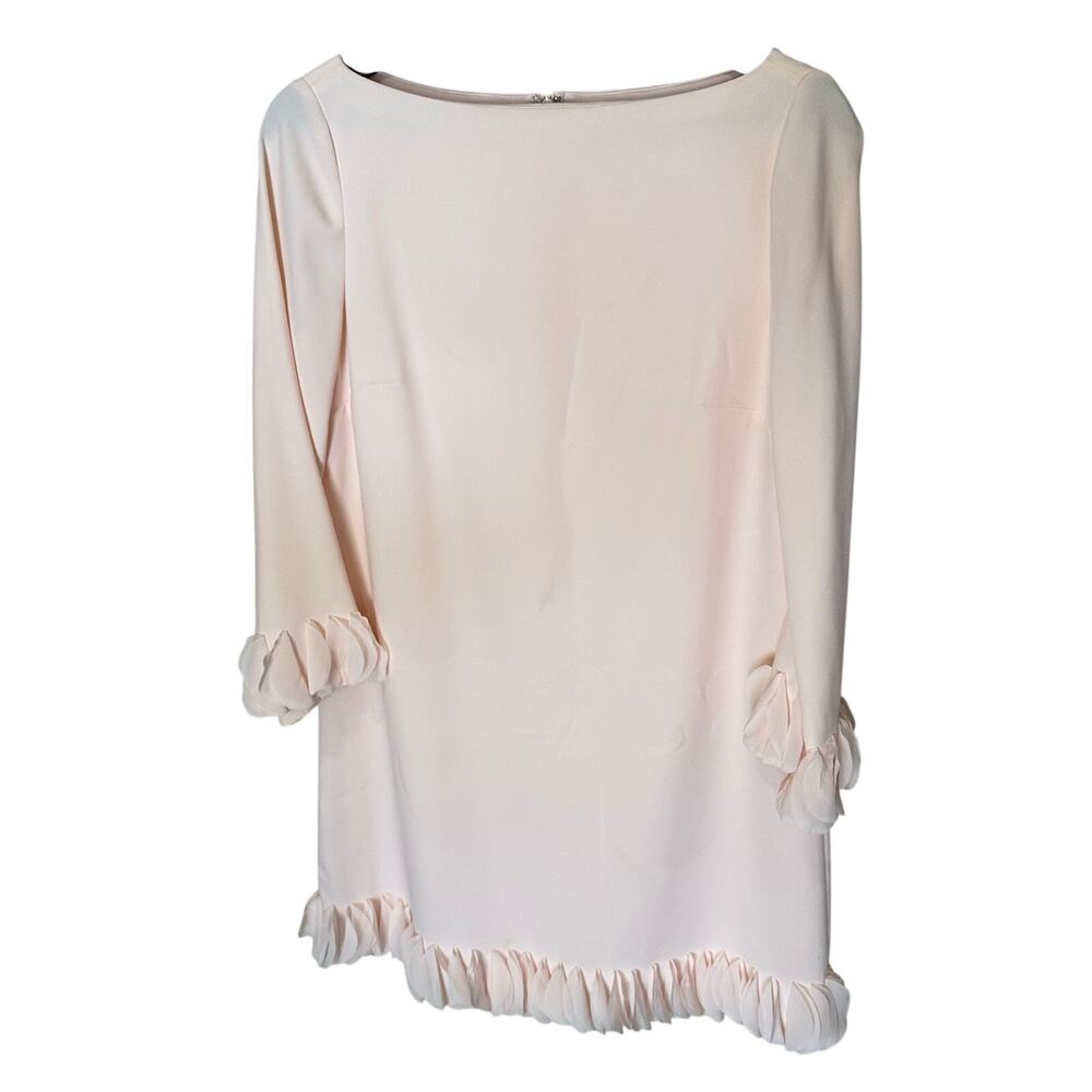 Light Pink Ruffle Trim Dress Tahari Arthur S Levine Size 6 Spring Wedding Style